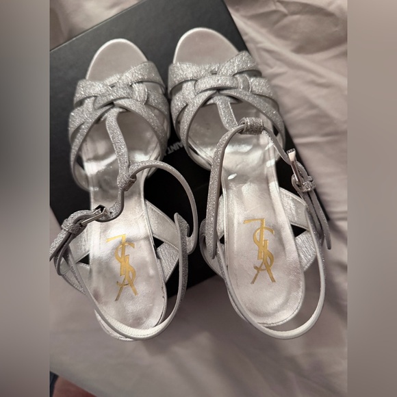 Saint Laurent Tribute Platform Sandals Size 40 - Picture 4 of 9